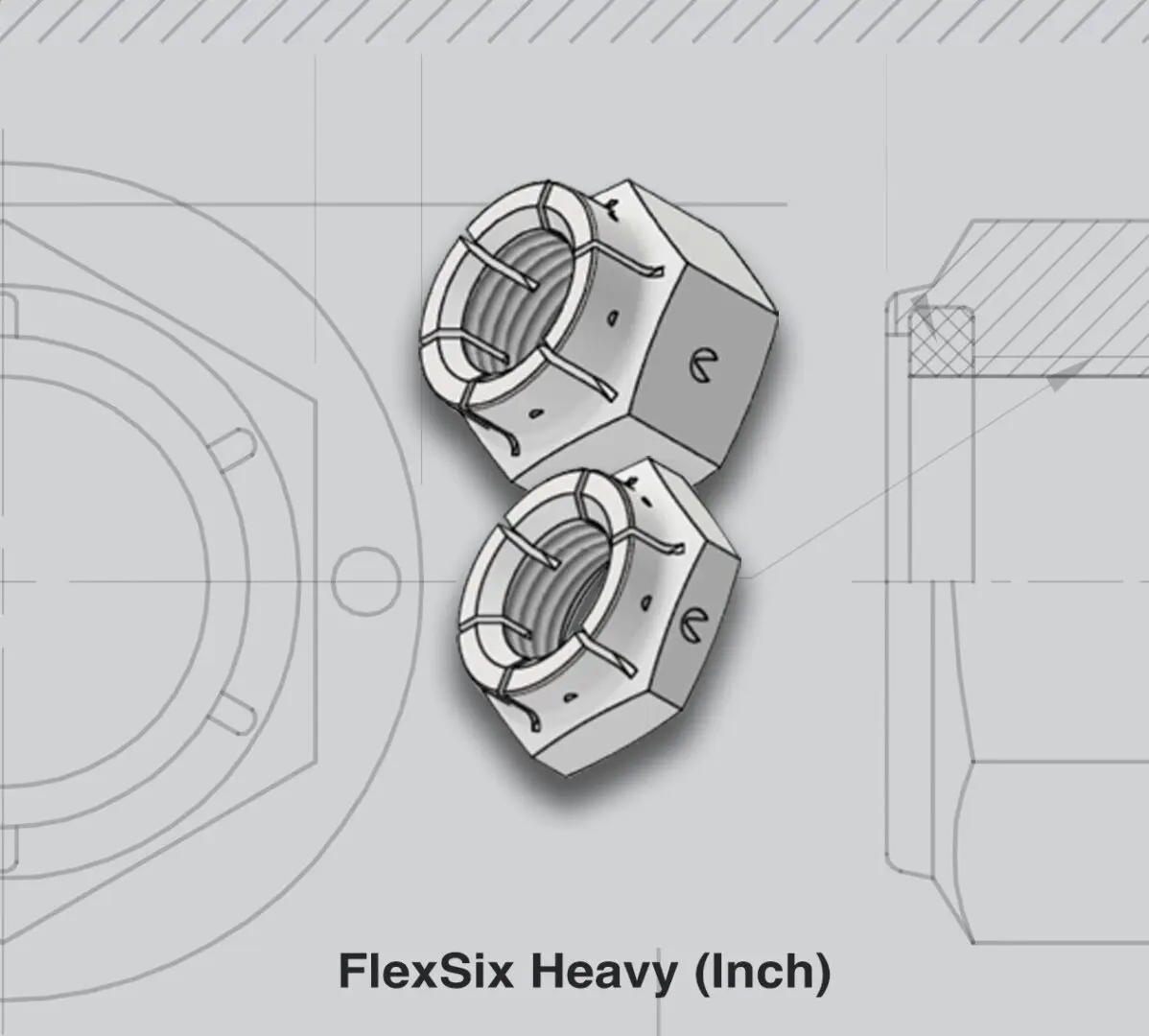 Pair of heavy hex locknuts with wire tabs