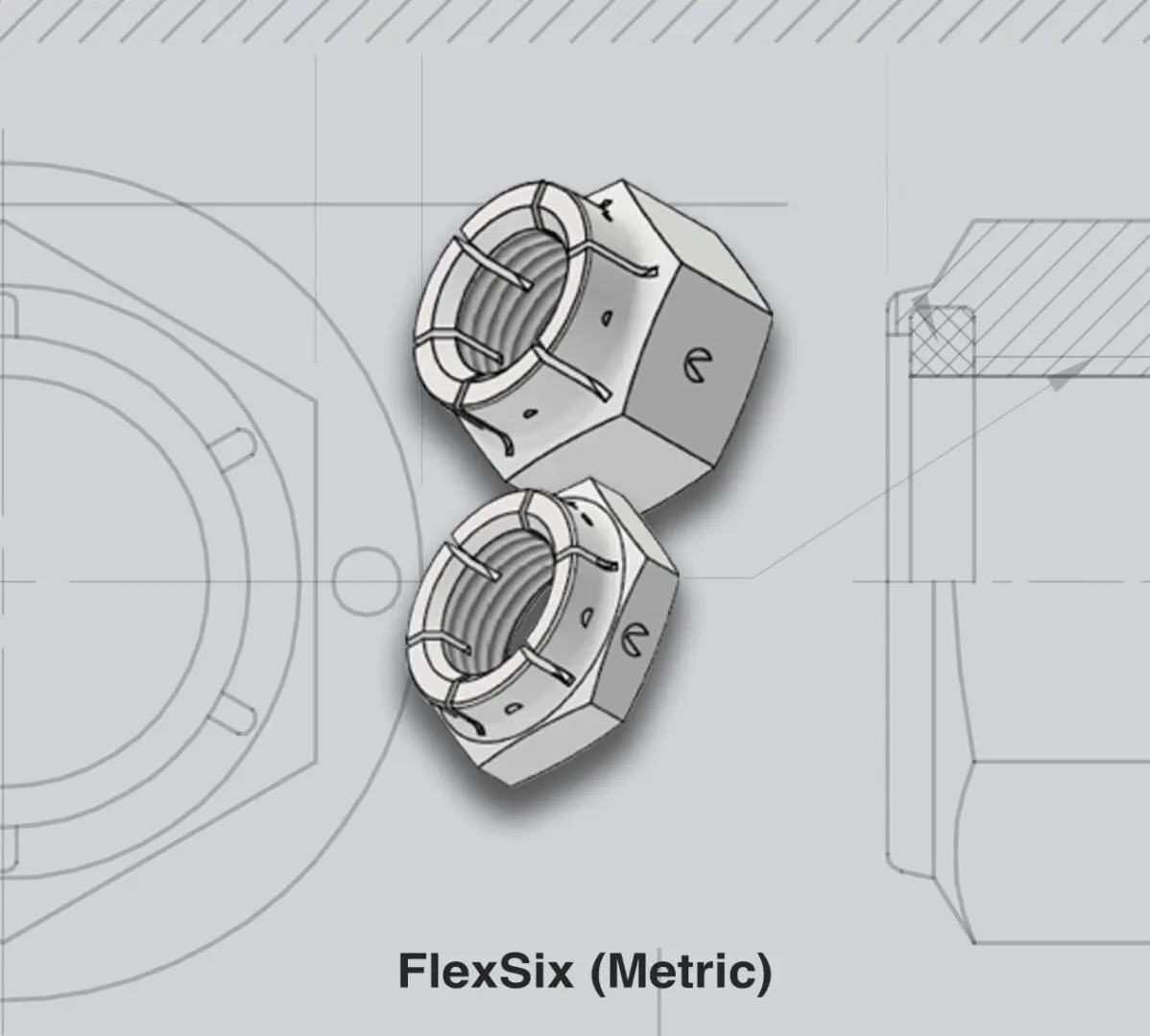 Pair of FlexSix metric hex locknuts