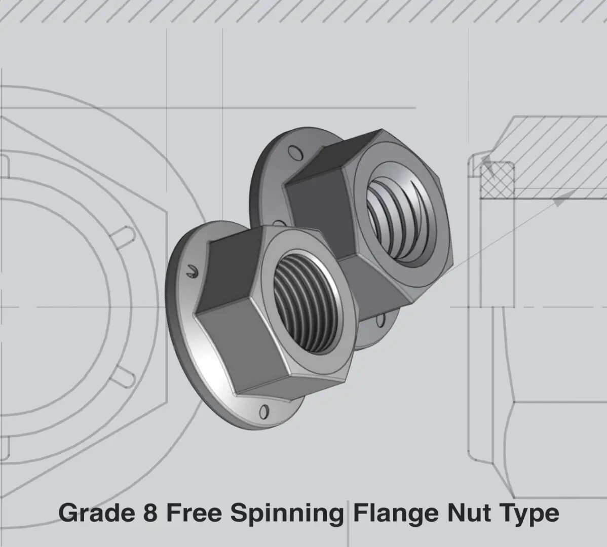 Grade-8 Free-Spinning Flange Nut Type