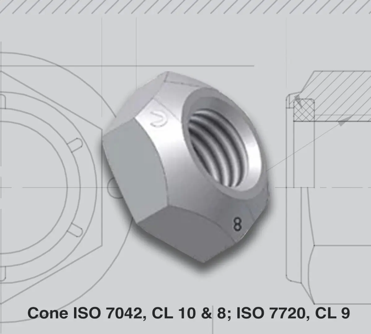 Cone ISO 7042, CL 10 & 8; ISO 7720, CL 9