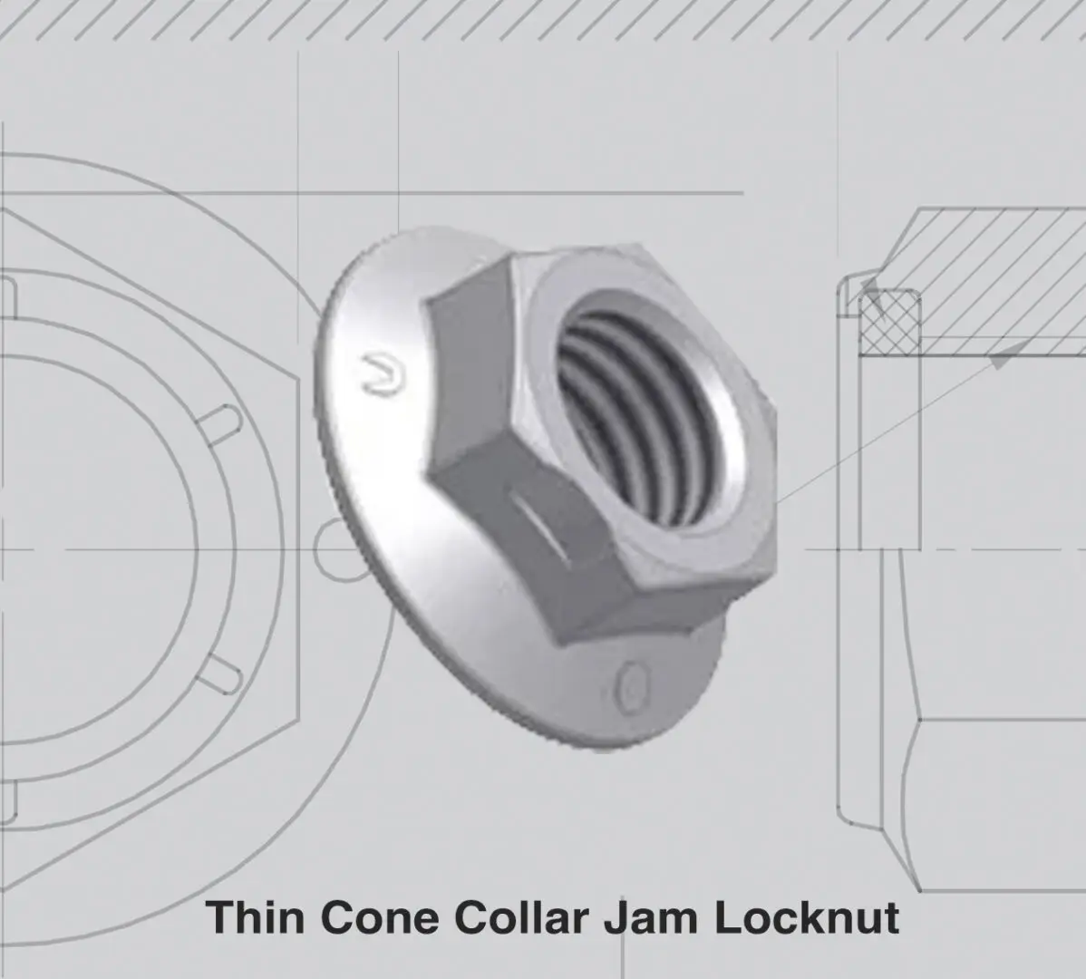 Thin Cone Collar Jam Locknut