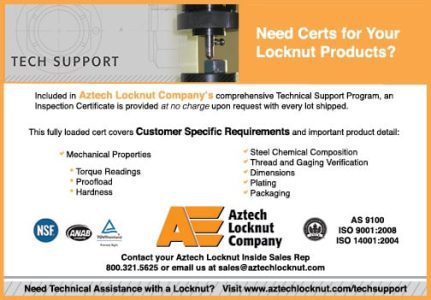 Need Certs for your Locknuts